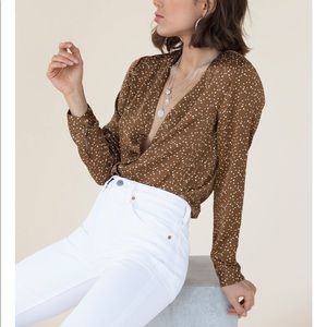 Lolani Blouse - Coffee Polka